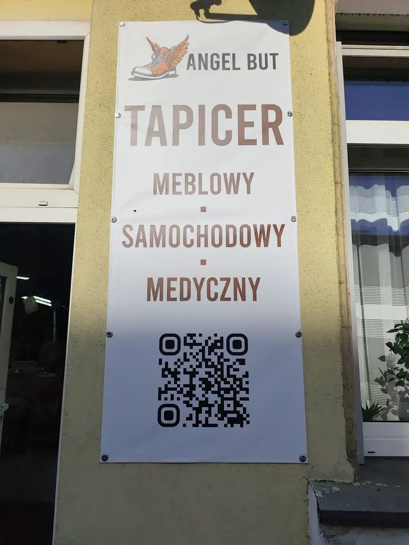 Szyld pracowni: Tapicer meblowy, samochodowy, medyczny